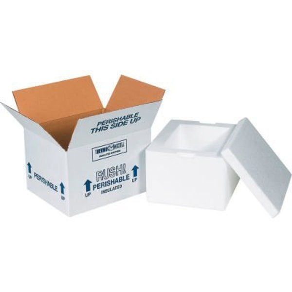 The Packaging Wholesalers Foam Insulated Shipping Kit, 8"L x 6"W x 4-1/2"H, White 204C